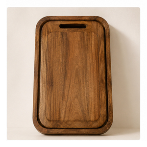 Juego de bandejas de servir de madera de mango artesanales de primera calidad, bandejas decorativas con estampado de esmalte tradicional para mesa de café, decoración del hogar - Product Image 4