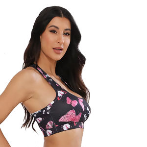 Sujetador deportivo para mujer de talla grande, liso, con patrón sencillo, de alto soporte, para yoga y entrenamiento, transpirable, de elastano/poliéster, al por mayor - Product Image 4