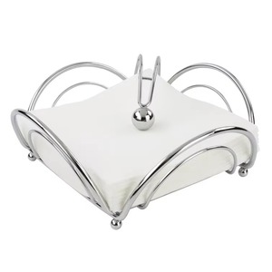 Servilletero Cromado Brillante - Metal Resistente a la Corrosión para Cenas al Aire Libre, Diseño Clásico Moderno - Product Image 1