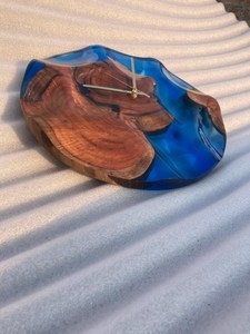 Handcrafted Wooden Epoxy Resin <b>Wall</b> <b>Clock</b> Modern Rustic Decor <b>Silent</b> Quartz Unique Home & Office Accent - Product Image 3