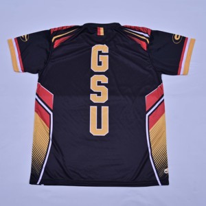 เสื้อบาสเก็ตบอลแบบซับลิเมชั่นสำหรับทุกเพศ คอเบสบอล แขนสั้น ระบายเหงื่อได้ดี ทรงแอธเลติก 100% - Product Image 6