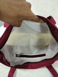 Premium Poly Canvas Casual Tote <b>Bag</b> with Front Zipper Pocket Two Handles <b>Reusable</b> <b>Shopping</b> <b>Bag</b> for Women Christmas Daily Use - Product Image 4