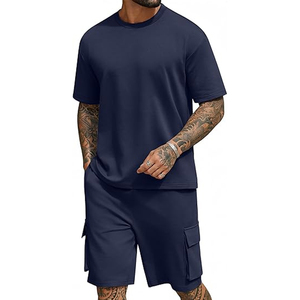 Men 2 Piece Outfit Manufacturer 220 GSM Cotton T Shirt Cargo Shorts Oversized Summer OEM ODM Bulk Wholesale - Product Image 1