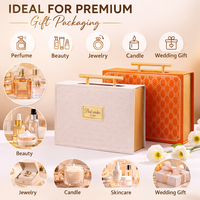 Boîte cadeau magnétique pliable personnalisée avec poignée, style valise de luxe, emballage rigide en carton pour produits de beauté