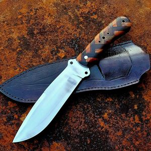 Couteau utilitaire de survie, de chasse et de camping à lame fixe personnalisée en acier inoxydable, manche en bois, fabrication OEM ODM, vente en gros - Product Image 1