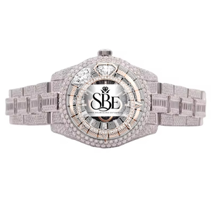Reloj de Diamantes Moissanite, Reloj de Lujo para Hombre, Estilo Hip Hop, Acero Inoxidable, Personalizable - Product Image 1