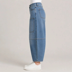 Premium <b>Women</b>’s Urban Denim <b>Jeans</b> Trendy Loose Fit High Quality <b>Stretch</b> Cotton Streetwear <b>Jeans</b> Wholesale OEM ODM Supplier - Product Image 2