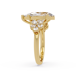Anillo de Diamante Cultivado en Laboratorio con Certificación IGI, Corte Pera de 5.00 Ct, Oro Puro de 14K, Anillo de Compromiso, Joyería de Lujo para Boda - Product Image 4