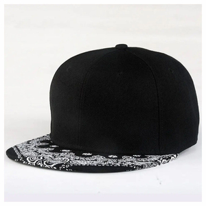 Casquette Snapback Unisexe Imprimé Bandana Noir Style Urbain Décontracté 100% Coton Printemps-Été Taille Adulte - Product Image 2