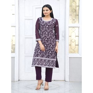 Ensemble de costumes brodés pour femmes de créateurs avec travaux brodés lourds - Product Image 5