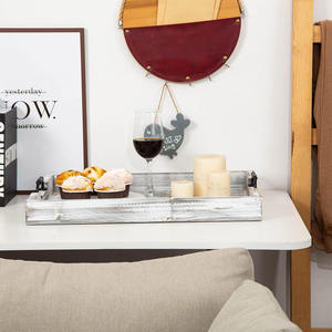 Natural Pine Wooden Serving Tray Premium <b>Rustic</b> Design with Handles for <b>Coffee</b> <b>Table</b> Kitchen Breakfast Home Decor at Best Price - Product Image 6