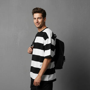 Camiseta de Cuello Redondo para Hombre, 100% Algodón, Corte Regular, Unisex, Impresión Personalizada por Transferencia Térmica Frontal, Venta al Por Mayor OEM - Product Image 5
