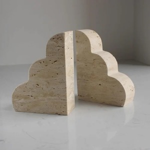 Wooden Bookends Set Of 2 <b>Rustic</b> Rectangle Design For <b>Home</b> Office <b>Decor</b> With Pencil And Scissors Holders - Product Image 3