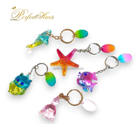 Llavero con Forma de Pez Colorido, Impresión UV, Material PS Duradero, Idea de Regalo de Recuerdo del Mundo Marino, con Opción de Logotipo Personalizado