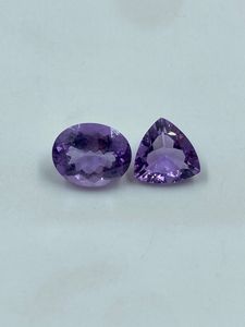 Pierre précieuse améthyste naturelle, coupe ovale, pierre non montée, 6,49 carats, 2 pièces pour la fabrication de bijoux - Product Image 5
