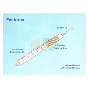 Cuchilla Profesional para Dermaplaning con Mango B.P. # Regla Quirúrgica de 3 Pulgadas con 10 Cuchillas Estériles para Cirugía - Product Image 5