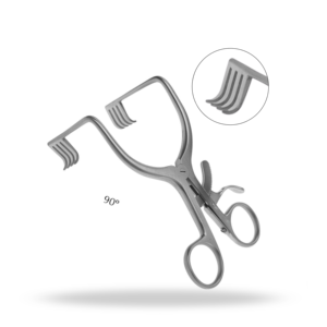 Rétracteurs cérébellaires Adson angulaires à 90° de 18 cm pour neurochirurgie, auto-fixants, pour l'exposition de la fosse postérieure - Product Image 1