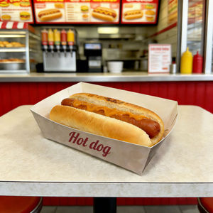 Wholesale Eco-Friendly Biodegradable Large Corn Dog Stick Custom Paper Burger Craft Hot Dog <b>Box</b> Sandwich Containers Waffle - Product Image 3
