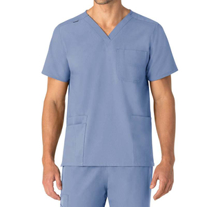 Ensemble de blouses médicales extensibles 4 directions pour hommes, en polyester et élasthanne, uniforme d'infirmière et dentiste, logo personnalisé, fournisseur OEM de blouses d'hôpital - Product Image 1