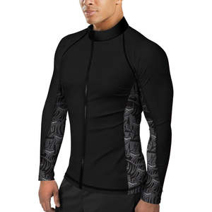 Rashguard à manches longues respirant, antibactérien, anti-UV, séchage rapide pour homme, col rond, logo personnalisé imprimé, qualité économique - Product Image 2