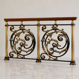 Rampe d'escalier en laiton sculpté pour hôtels de luxe, villas et escaliers classiques - Product Image 1