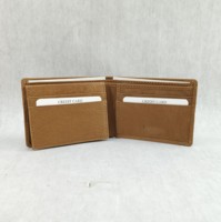 Dompet Kulit Buatan Tangan Pria, Tempat Kartu RFID, Sedang Tren, MOQ Rendah, Harga Grosir, Pasokan Langsung Pabrik, Lapisan Katun Tipis