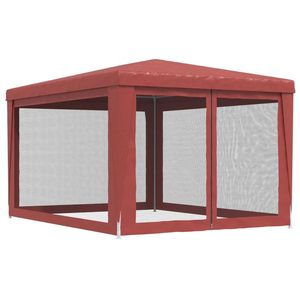 Tenda Rossa 9.8'x13.1' in HDPE per Matrimoni e Feste con 4 Pareti Laterali in Rete - Product Image 5