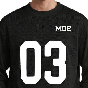 Maillot de football américain personnalisé en maille respirante à manches longues, streetwear, numéro de joueur, uniforme d'équipe, OEM, marque privée - Product Image 2