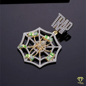 จี้รูปใยแมงมุมสุดหรู ประดับเพชรโมอิสซาไนต์ VVS บนตัวเรือนเงินแท้ 925 - Product Image 4