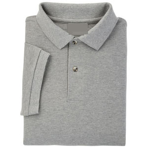 Polo de Algodón de Manga Corta para Hombre, Color Sólido, Corte Regular, Tejido Informal, Teñido Liso, Rojo Vino - Product Image 6