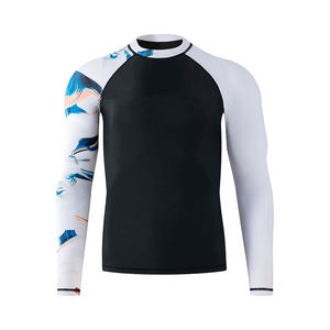 Maillot de bain anti-UV à manches longues pour homme, imprimé par sublimation, séchage rapide, motif floral, logo frontal, pour adulte - Product Image 3
