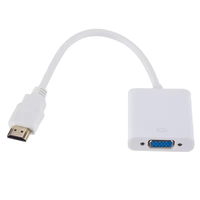   Konverter VGA 1080p Bahan ABS Plug-and-play untuk Desktop Laptop Proyektor Monitor Komputer Putih