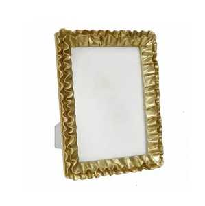 Wavy Edge Ruffled Metal Picture <b>Frame</b> <b>Gold</b> Tabletop Photo <b>Frame</b> Wholesale Custom Plated Desk Picture Framing - Product Image 1