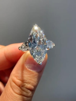 Bague de fiançailles 4 carats en diamant de laboratoire taille marquise avec pierres latérales en forme de poire, plaqué or 18 carats, certifiée IGI, luxe unisexe, gravure gratuite