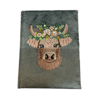 Carnet en velours fait main de luxe, unique et très demandé, brodé, couleurs personnalisables, A5/A6, logo personnalisé, promotions.