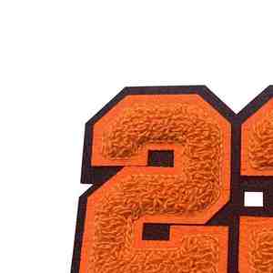 Insignia de Tela Naranja Bordada en Chenilla de Lujo Personalizada con Pin de Seguridad para Sombreros y Prendas - Product Image 4