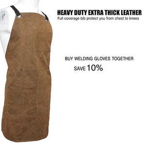 Best Quality <b>Leather</b> Material Welding Work Safety Clothing Wholesale Price Adjustable Straps Working Sleeveless Kitchen <b>Aprons</b> - Product Image 5