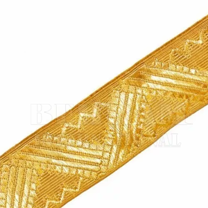 Vente en gros de dentelle métallique dorée écologique, tresse décorative en jacquard pour vêtements, costumes et accessoires - Product Image 5