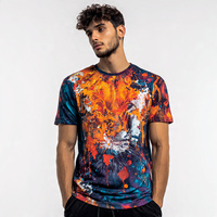 Kaos Sublimasi Lengan Panjang Pria Berkualitas Tinggi, Kaos Sublimasi Sky Smock, Kaos Sublimasi Kerah Kru Pria, Atasan Kaos Sublimasi Musim Panas Pria