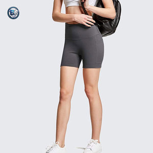 กางเกงออกกำลังกายขาสั้นสำหรับผู้หญิง เอวสูง ผ้ายืดหยุ่น สวมใส่สบาย เหมาะสำหรับการฝึกซ้อมในยิมและการวิ่ง - Product Image 5