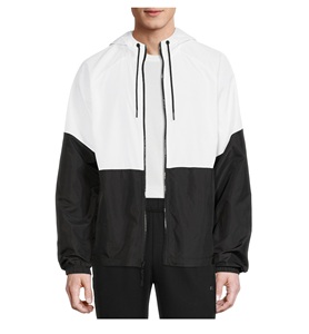 Newest <b>Black</b> & White Two Toned <b>Windbreaker</b> Jacket Wholesale Custom Made Tactical Full Zip up Plain Sports Men <b>Windbreaker</b> Jacket - Product Image 4