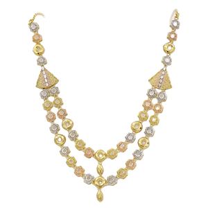 Ensemble collier et boucles d'oreilles pour femme en chaîne de boîte plaquée or à 3 tons, bijoux de mode en laiton multi-ton pour mariage et anniversaire - Product Image 3