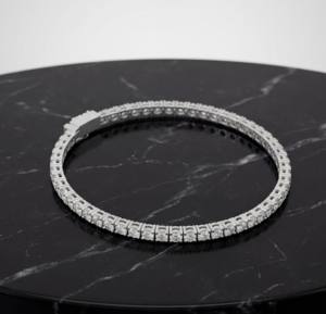 Bracelet Éternité Classique Plaqué Or et Argent avec Diamants de Laboratoire – Bijou de Luxe Élégant pour Femme, Idéal Anniversaire de Mariage - Product Image 2