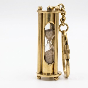 Llavero de latón macizo con reloj de arena náutico, mini reloj de arena, decoración marina vintage, regalo, recuerdo, para bolsillo - Product Image 2