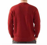Pull rouge pour homme en laine/acrylique respirant, tricoté, coupe ajustée, manches longues, uni, épais et chaud pour l'hiver, directement de l'usine