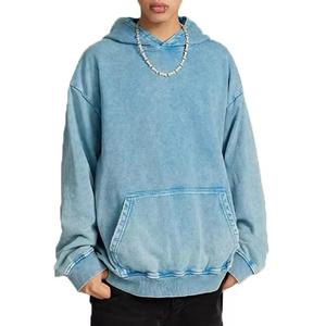 Sudadera con Capucha de Alta Calidad 100% Algodón, Lavado Ácido, Serie High Street, Estilo Vintage - Product Image 2