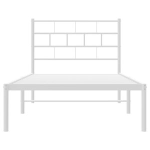Cadre de lit en acier blanc thermolaqué, taille double ou simple - Product Image 5
