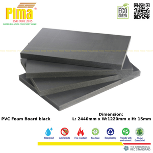 Tablero de espuma WPC de PVC de alta calidad, 15mm de espesor, 0,6G/cm3 de densidad, Color negro, impresión personalizada, armarios de cocina decorativos - Product Image 2