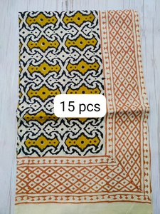 Écharpe vintage artisanale de luxe en coton naturel Bagru, imprimée au bloc, respirante et écologique, de Jaipur, vente en gros - Product Image 3