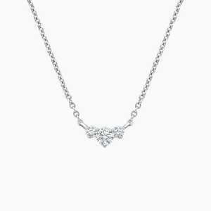 Collar con Colgante Trio de Diamantes Cultivados en Laboratorio de 0.35 Ct en Oro Blanco Sólido de 14K, Joyería de Lujo Chapada en Rodio con Tres Piedras, Regalo para Ella - Product Image 2